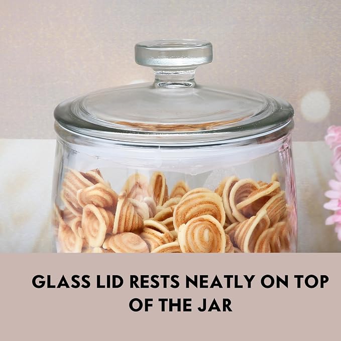 1 Gallon glass jars, Cookie Jar & Candy Jar with Lid, Large Food Storage Container,glass jar with lid for Buffet, Coffee & Flour, Laundry Room Storage & Pantry