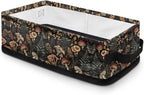 Storage Bins for Organizing Toiletries Foldable Organizer Rectangular Storage Basket for Bathroom Bedroom Office Home Accessories and Decor, Mushroom Leaf Black
