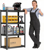 4-Tier Metal Garage Shelving Heavy Duty Adjustable Storage Shelves 2000lbs Capacity Steel Shelving Units Tool Rack Corner Shelf for Heavy Equipment and Tools (23.6" W × 13.8" D × 44.1" H)