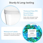 Lifewit Laundry Pods Container with Pop-up Lid, Laundry Room Organization, Dryer Sheet Holder for Washing Powder Scent Booster Beads, 2700 +4500ml/0.72+1.2gal,2 Pcs