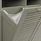 Household Essentials Tilt-out Cabinet Laundry Sorter with Shutter Front, Grey