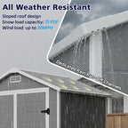 LARBANKE 6×4FT Waterproof Outdoor Storage Shed with Floor and Slop Roof,Garden Storage Tool Shed with Lockable Door&Window,Resin Shed with Ramp&Vent Suitable for Patio,Backyard,Garden,Lawn,Gray