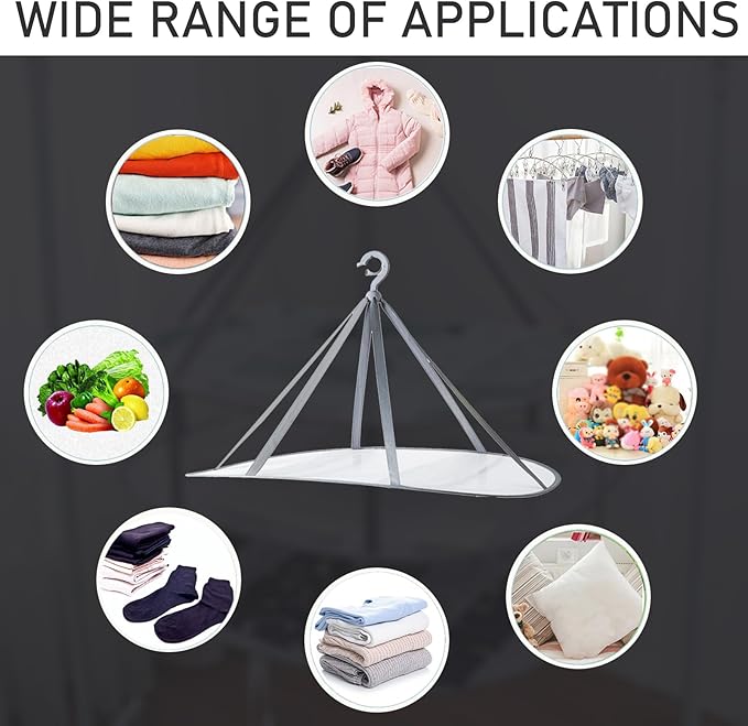 1 Tier Folding Mesh Clothes Drying Rack with Internal Fixation Stackable Sweater Drying Rack Portable Hanging Laundry Rack for Sweater,T-Shirt,Delicates,Swimsuit (1 Pack)