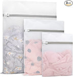 Muchfun 3Pcs Durable Diamond Mesh Laundry Bags for Delicates (1Large, 1Medium, 1Small)