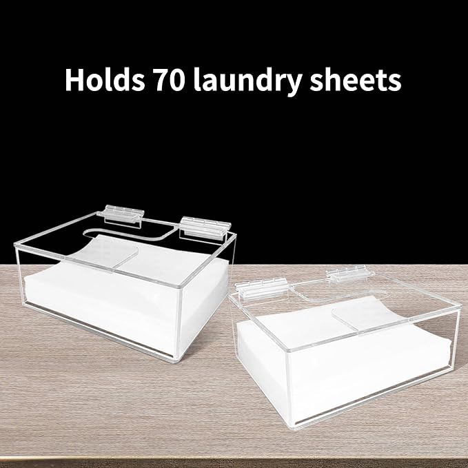 Earth Breeze Laundry Detergent Sheets Organizer - Clear Acrylic Dispenser with Lid for Laundry Room
