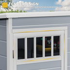 DWVO 5x3FT Outdoor Storage Shed with Fence-Style and Side Windows, Floor & Lockable Doors, Plastic Storage Shed for Backyard and Garden, Gray