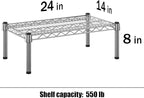14" Deep x 24" Wide x 8" Height Wire Shelving Kit | 1-Tier | NSF Commercial Storage Rack Unit