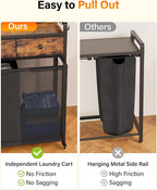 Laundry Hamper Laundry Basket: Rolling Laundry Basket Organizer with Wheels - Laundry Hamper 3 Section with Shelf Drawers Oxford Laundry Bags - Laundry Sorter for Laundry Room Bathroom Bedroom