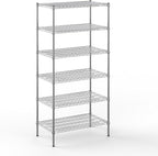 21" Deep x 36" Wide x 74" Height Wire Shelving Kit | 6-Tier | NSF Commercial Storage Rack Unit