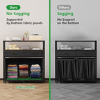 Laundry Hamper 3 Section, 150L Rolling Laundry Sorter Basket with 2 Shelves and 2 Drawers, 3 Compartment Clothes Organizer Cart with Wheels, Pull-Out Bags for Laundry Room, Bathroom, Bedroom