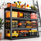 39.4''W Storage Shelves, 4-Tier Garage Metal Shelving Unit, Adjustable, Double-Layer Column with Reinforced Ribs, Heavy-Duty, Capable of Bearing 2800 lbs Suitable for Garage, Warehouse