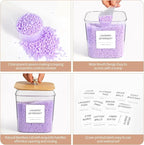 3 Pack Laundry Room Organization Storage Containers, Plastic Clear Laundry Pods Container & Dryer Sheet Holder Jars with Lids, Scoops & Labels for Detergent, Powder, Dryer Balls, Beads