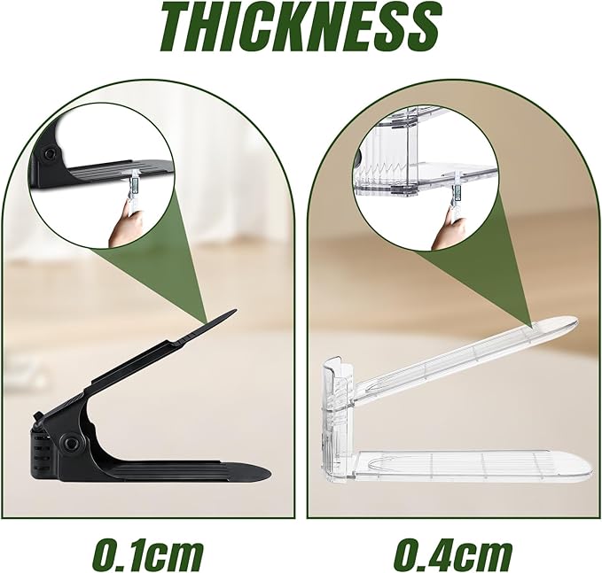 Shoe Slots Organizer,36 Pack Transparent Shoe Stacker Adjustable Shoe Slot Organizer Space Saver Shoe Rack Holder Shoe Storage Organizers for Closet,Transparent