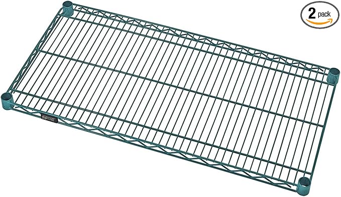QUANTUM STORAGE SYSTEMS 2460P-2 Wire Add-On Shelf Green Epoxy 60" W x 24" D 2 Pack
