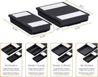 Bostitch Konnect Under Desk Drawer, Self-Adhesive Slide Out Storage Organizer with 4 Customizable Dividers, 2-Pack
