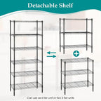 PayLessHere | 6-Tier Wire Shelf | 23"x13"x59" | Black | Adjustable Racks | Heavy-Duty Storage Shelves, Holds Upto 1500 lbs | Rust-Resistant, No-Tool Assembly | for Home, Garage Shelving