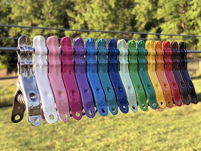 Extreme Colour Clothespins | Alpine Lake Blue | Solid 304 Stainless Steel | 20 Pack | Heavy Duty | Anti-Rust | Display Pin | Colorful | Chip Clip | Lifetime Product | No Plastic Parts | Made in Italy