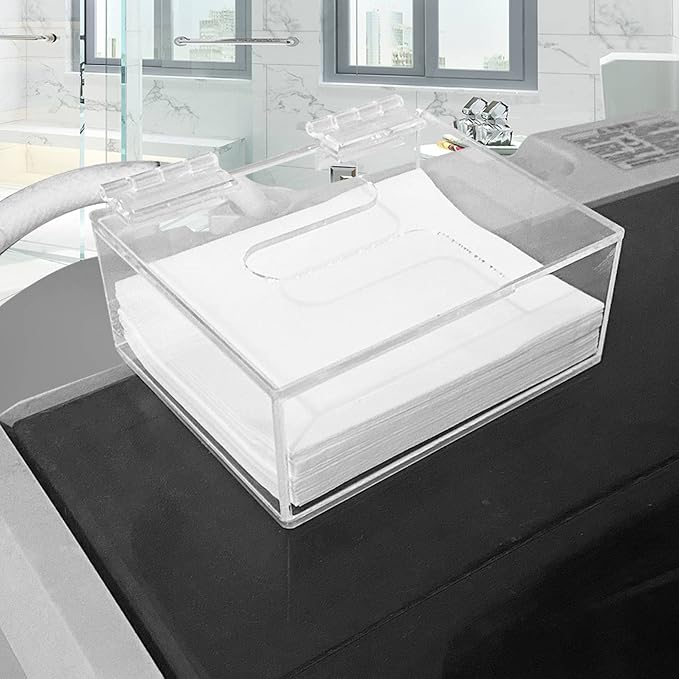 Earth Breeze Laundry Detergent Sheets Organizer - Clear Acrylic Dispenser with Lid for Laundry Room
