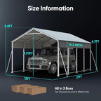 Quictent Heavy Duty 12x21 FT Vertical Roof Metal Carport, Pre-Drilled All Weather Car Shelter for Boat, Vehicles & Farm Equipment