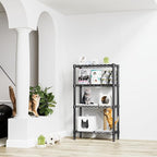 1000 lbs 4 Tier Shelf Metal Storage Shelves Wire Rack Closet Organizers for Garage Kitchen Bathroom Laundry Black 11.8" D x 25.6" W x 45.5" H