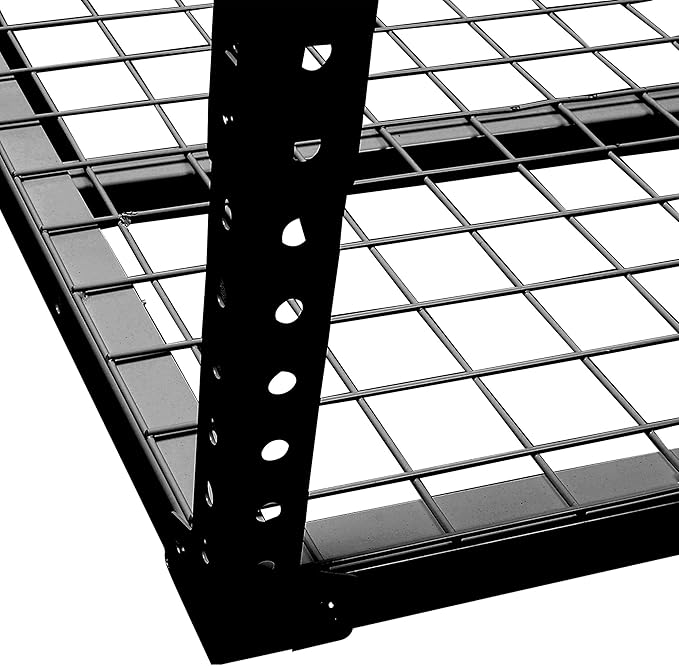 2 X 8 FT Garage Ceiling Storage Racks, Heavy Duty Overhead Garage Storages Rack with Adjustable Hight, Metal Hanging Garages Storage Rack with Support Rod, 22''- 40" Adjustable, 450 LBS (Black, 2x8FT)