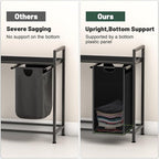Laundry Hamper, Laundry Sorter with 4 Pull-Out Removable Oxford Fabric Bags Cloth Laundry Basket 4 x 10 Gallons (Charcoal Black)