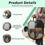 Pop Up Laundry Hamper Mesh Laundry Basket Collapsible Laundry Basket with Wide Opening Durable Hamper Bag for Clothes Storage (Black,1-PACK)