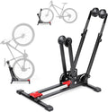 WSDCAM Bike Stand, 2-in-1 Vertical & Horizontal Storage Rack Adjustable, Foldable Bicycle Floor Stand for Garage Indoor Outdoor Small Spaces, Bike Rack Fits 16-29" Road/Mountain Bikes, Repair Stand