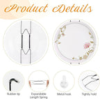 3 Pack Plate Hangers for The Wall, Suitable for 6-8 inch Art Plate, Stainless Steel Invisible Heavy Duty Wire Plate Holder with Wall Hooks, Plate Hangers for Displaying Plates, Platter, Dish, Black