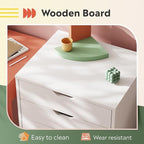 DEVAISE 7-Drawer Chest, Wood Storage Drawer File Cabinet with Wheels, White