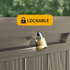 Outdoor Storage Box Waterproof, 320 Gallon Lockable Resin Deck Box Large, Patio Storage Bin for Pool Accessories Cushion Furniture, Garden Tools, UV-Resistant Outside Delivery Grey