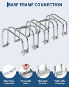 Freestanding Bike Floor Stand, Heavy Duty Bicycle Parking Rack for Garage Home Indoor Outdoor, Bike Storage Organizer Fits 22-28 Inch Wheels & 2.2 Inch Tire Width