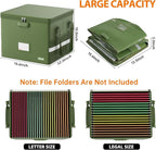 ENGPOW 5200°F File Box Fireproof Document Box with Lock,Heat Insulated Collapsible File Storage Organizer Box with Handle,Portable Home Office File Cabinet for Hanging Letter/Legal Size Folder, Green