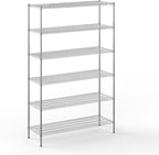 21" Deep x 60" Wide x 96" Height Wire Shelving Kit | 6-Tier | NSF Commercial Storage Rack Unit