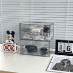 Clear Desk Drawer Organizer, 2 Pack Plastic Home Office Accessories Storage Box for Marker, Cards, Stationery, Crafts, Makeup, Bathroom Supplies, Coffee Pods, Pet Snacks (3 Drawers)