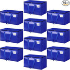 StorageRight Heavy Duty Moving Boxes-Moving Bags with Zipper, Reinforced Handles and Tag Pocket-Collapsible Moving Supplies-Totes for Storage Great for moving, Storage and Travel 93L(Blue-10 Pack)
