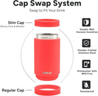 DUALIE 3 in 1 Insulated Can Cooler - 15+ Colors - Universal Size for 12 oz Cans, Slim Cans, and Bottles