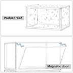 5 Pack Acrylic Shoe Box Size 14, Clear Plastic Stackable Sneaker Shoe Display Case Transparent Storage Bins Handbag Organizer Containers with Magnetic Lids, Figures Collectibles Showcase