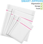 4Pcs Mesh Laundry Bags, Lingerie Bags for Washing Delicates,Mesh Wash Bags for Toy Storage & Cleaning, Travel Storage Organizer Bag, Dorm Room Essentials (1 Large, 1 Medium, 2 Small) (Fine Net)