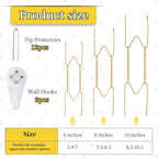3 Pack Plate Hangers for The Wall,Wall Plate Hangers,6/8/10 Inch Plates Holders for Displaying on Walls Invisible Heavy Duty Wire Holder with Walls Utility Hooks for 5 to 10.5 Inch Plates
