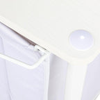 Household Essentials 3-Bag Laundry Sorter, Smooth Laminate Shelving, Sturdy Steel Frame, Wheeling and Stationary Feet Options, Washable Linen Laundry Bags, 3-Load Capacity, Versatile, White
