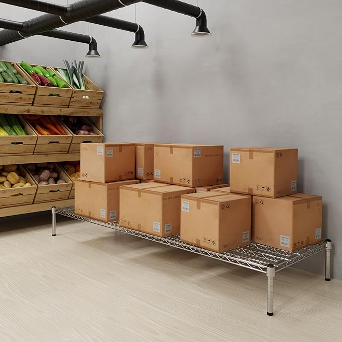 24" Deep x 72" Wide x 8" Height Wire Shelving Kit | 1-Tier | NSF Commercial Storage Rack Unit