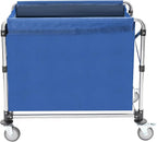 Commercial Laundry Cart with Wheels | Large Laundry Basket with Wheels | Foldable Laundry Hamper | Laundry Sorter for Clothes Storage | Ox Cloth | 440 lbs Load | 34.25x20.47x30.7in (Blue)