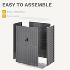 DWVO 59 Cu. Ft. Vertical Storage Shed, Weatherproof Outdoor Tall Cabinet with Double-Wall Panels and Floor, Lockable Resin Shed for Garden, Garage, Patio, Dark Gray (Shelves Not Included)