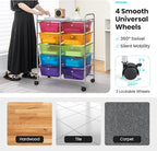 Giantex 10 Drawers Rolling Cart, Classroom Organizers, Storage Cart with Wheels, for Teacher Office Home School Supplies Tool Craft Art Paper