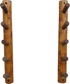 10-Place Wall-Mounted Ski Log Racks - Skis Wall Mount Garage Racks, Indoor & Outdoor Vertical Ski Holders for Walls, Hangers for Skis Storage Rack, Garage Hanging Rack - Canyon Brown