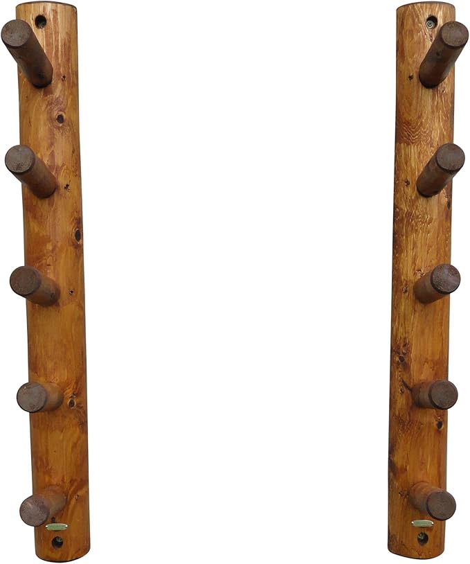 10-Place Wall-Mounted Ski Log Racks - Skis Wall Mount Garage Racks, Indoor & Outdoor Vertical Ski Holders for Walls, Hangers for Skis Storage Rack, Garage Hanging Rack - Canyon Brown