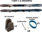Horizontal Wall Ski Holder – Space-Saving Ski Wall Mount for Garage & Home Storage | Holds 1 Pair of Skis | Mountain, Snowflake & No Design Styles (Orange, Snowflake | Without Gear Hook)