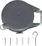 Retractable Clothesline Heavy Duty Retracting Clothes Line Outdoor and Indoor with Durable ABS Shell and 38 Feet Extruded PVC Line,with Lock to Prevent Sagging