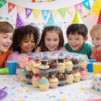 (24 Count x 5 Sets Plastic Cupcake Containers with Liners, Clear Cupcake Holder with Lids, Disposable Cupcake Carrier for Bakery, Cupcake Storage Box for Parties, Bake Sale Packaging
